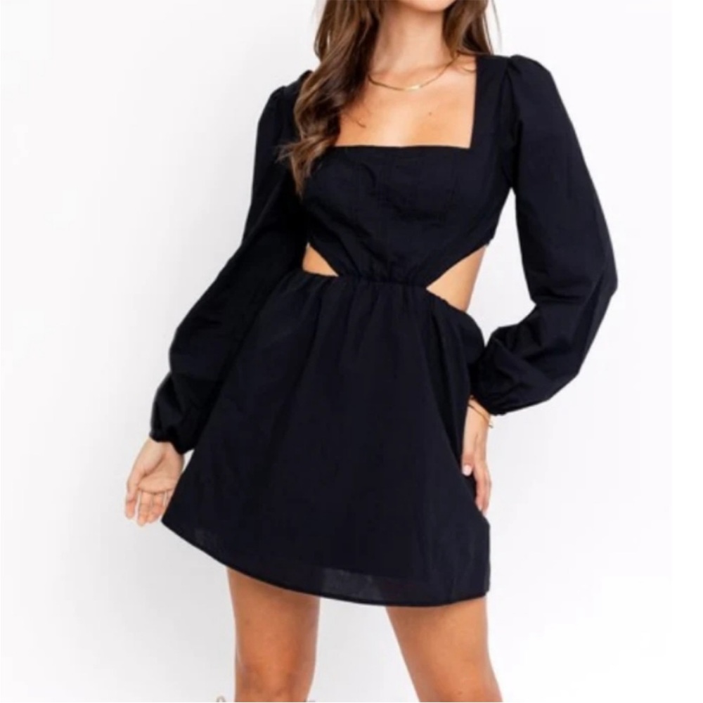 Arula black plus size long sleeve cut out dress size 2x